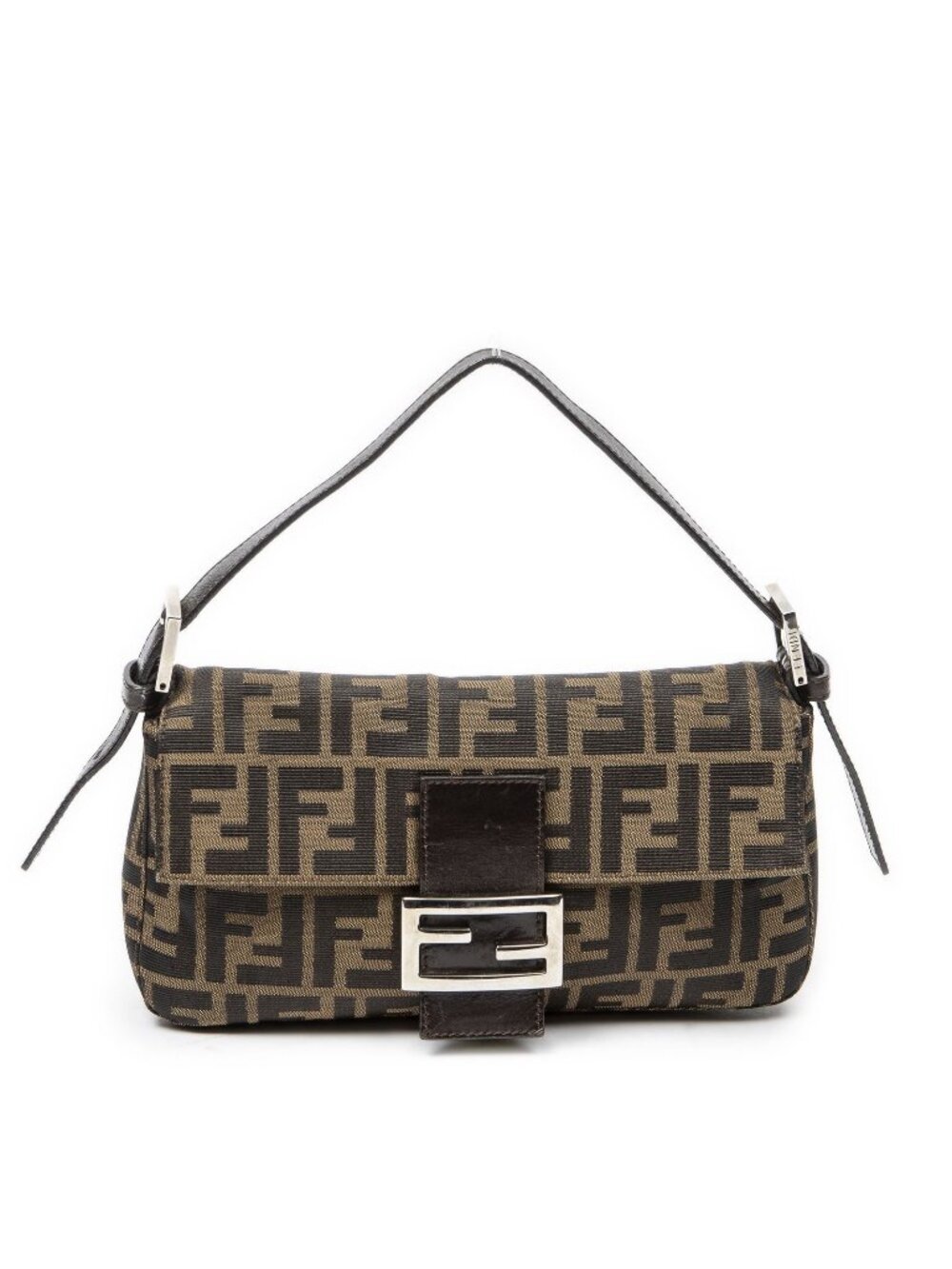 Fendi Baguette Brown Zucca Canvas Messenger Bag